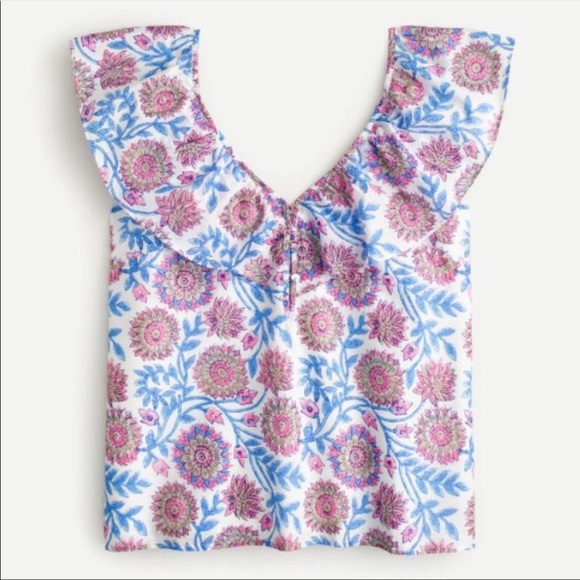 J.Crew ruffle neck top. - Picture 5 of 12